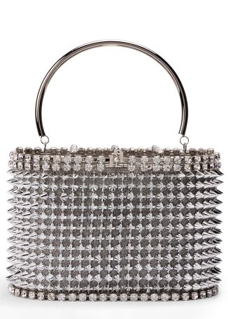 Mini Holli Rock silver stud-embellished top handle bag