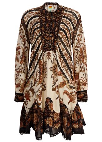 Majestic Garden printed mini dress