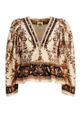 Majestic Garden printed cotton blouse