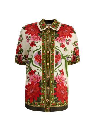 Wonder Rio floral-print linen-blend shirt
