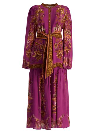 Delicate Chintz printed chiffon maxi dress