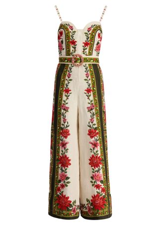 Wonder Rio floral-print linen jumpsuit