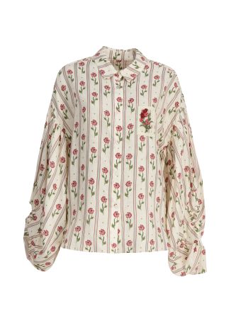 Agar Mosqueta floral-print linen blouse