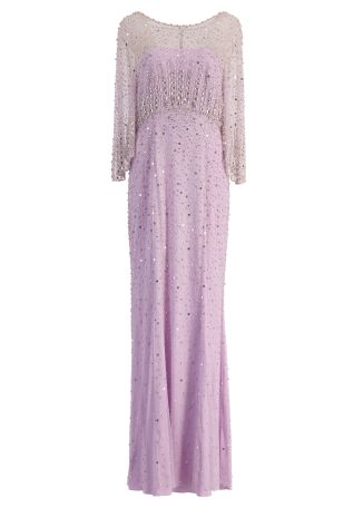Kiya purple crystal-embellished tulle gown