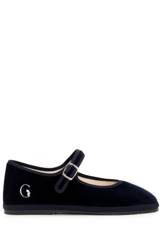 Torcello blue logo-embroidered mary jane ballet flats