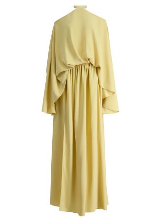 Sundance yellow draped cady maxi dress