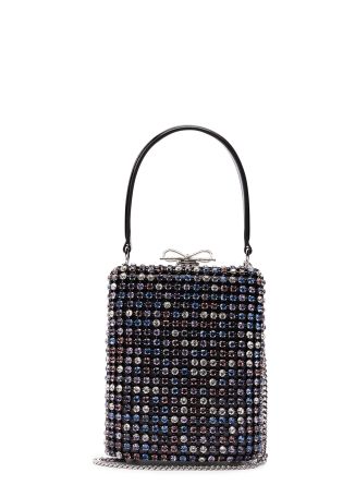Crystal-embellished top handle bag