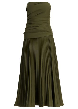 Arie green strapless midi dress