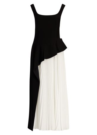 Zayla two-tone crepe midi dress