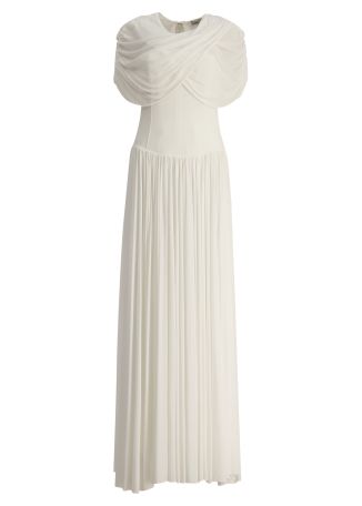Nancie ivory draped jersey maxi dress