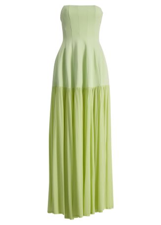Sandrine green strapless jersey maxi dress