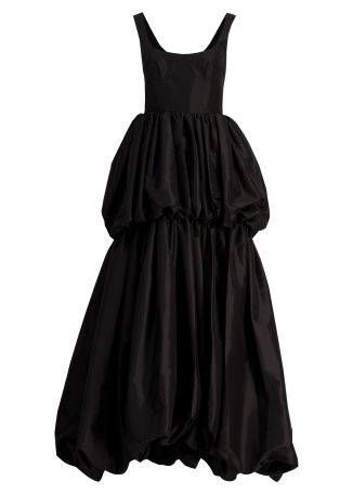 Tabitha black tiered taffeta maxi dress