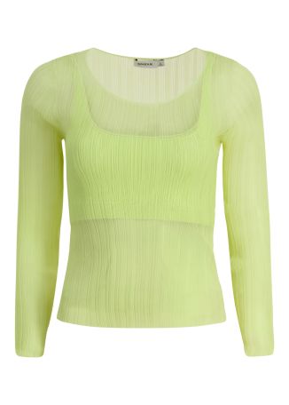 Leonie green plissé top