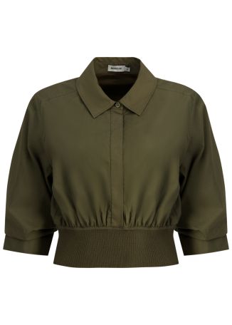 Stiles green cropped cotton shirt
