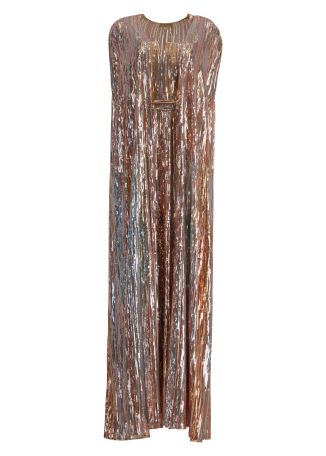 Sequin-embellished silk-blend maxi dress