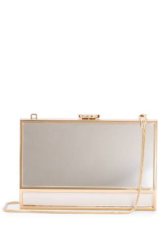 Maddox gold-plated mirror clutch