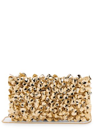 Reese gold bead-embellished clutch