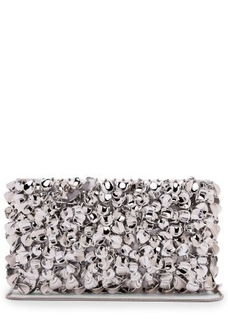 Reese silver bead-embellished clutch