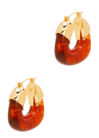 24kt gold-plated resin hoop earrings