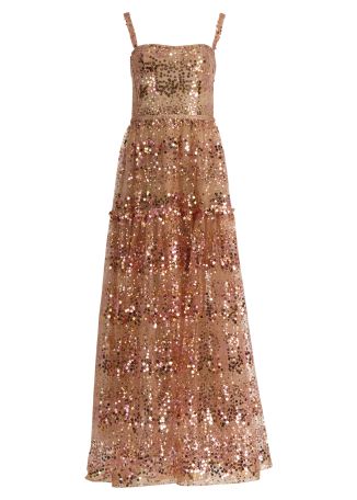 Runway Midnight gold sequin-embellished gown