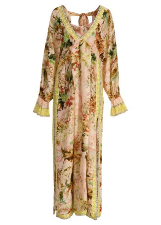 Afya floral-jacquard kaftan