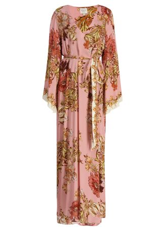 Sula floral-print satin kaftan