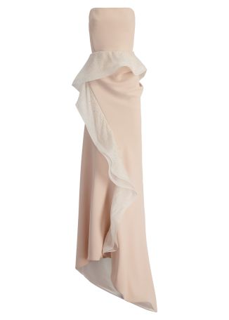 Hopeton white bead-embellished silk and crepe gown