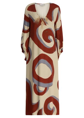 Kyra printed silk-blend kaftan