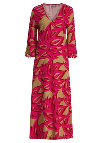 Ismene sabra printed silk kaftan