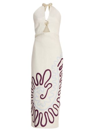 Clara printed linen midi dress