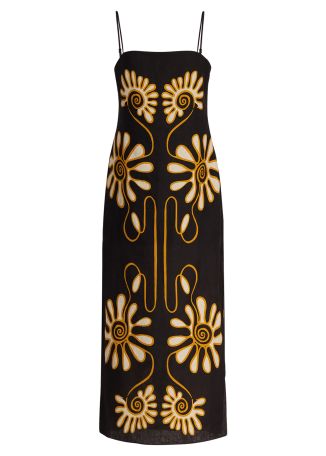 Samantha printed linen midi dress