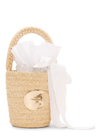 Iconic woven raffia bucket bag