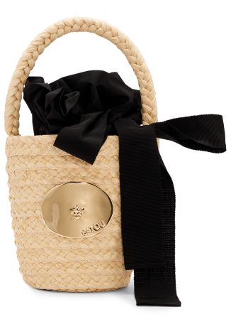 Iconic woven raffia bucket bag