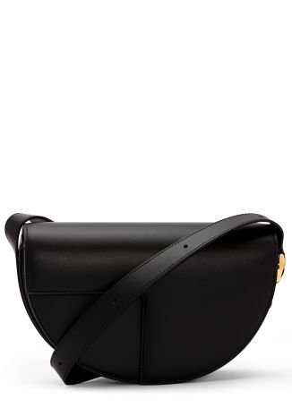 Le patou black cut-out leather shoulder bag