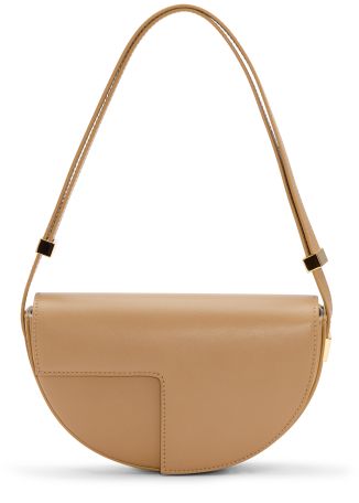 Le petit patou beige cut-out leather shoulder bag