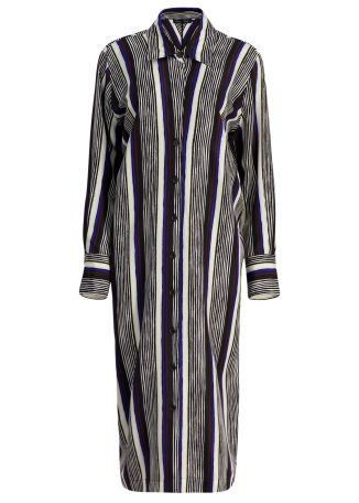 Amira striped silk midi dress