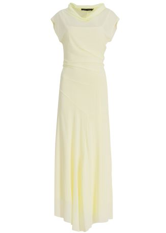 Tamara yellow asymmetric crepe-jersey maxi dress