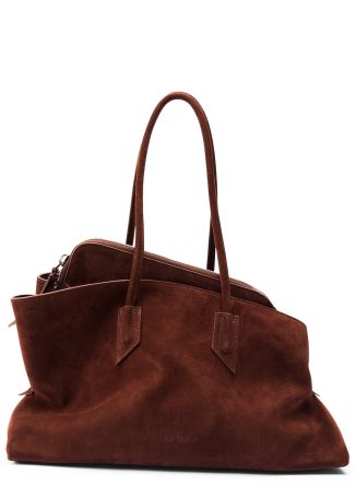 La Passeggiata brown asymmetrical leather shoulder bag