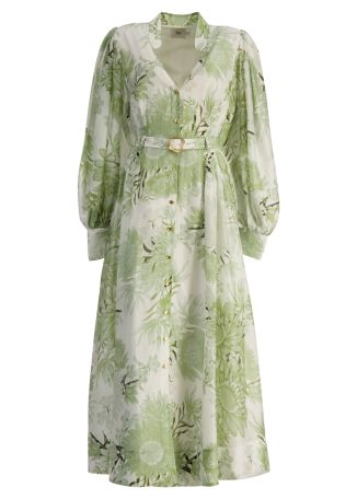 Reflector floral-print linen-blend maxi dress