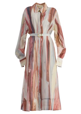 Murphie printed linen-blend midi dress