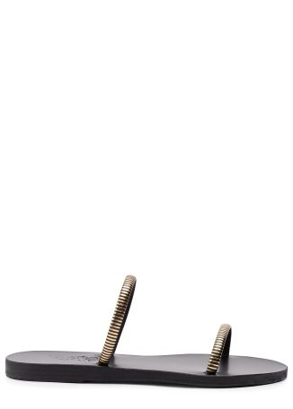 Gloria striped faux leather sandals