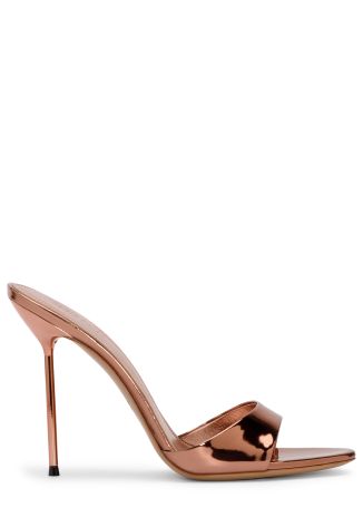 Lidia 105 mirrored leather mules