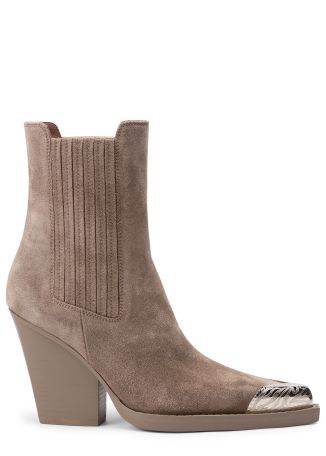 Dallas 100 brown embellished suede ankle boots