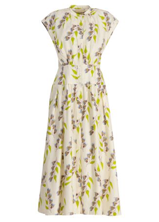 Lausanne floral-print silk midi dress