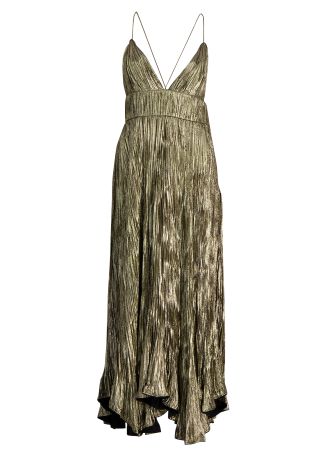 Persephone crinkled satin maxi dress