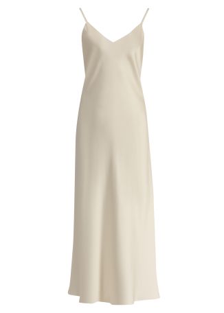 Ivory silk maxi night dress