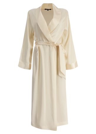 Ivory silk robe