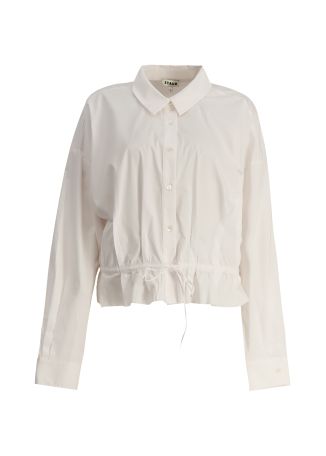 Primrose white tie-detail stretch-cotton shirt