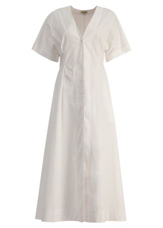 Joan white stretch-cotton midi dress
