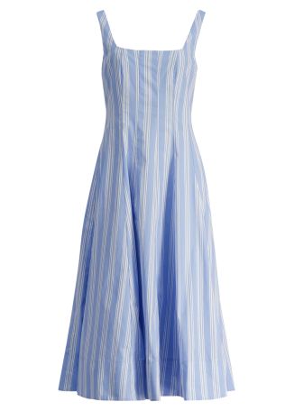 Wells striped stretch-cotton midi dress